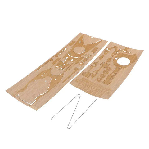 USS New Jersey BB 62 Wooden Deck With Metal Anchor Chain For One To Three Hundred Fifty Scale Model Ships Real Wood Plank Detail Durable Naval Warship Kit Upgrade For Accurate Vintage Look, showing wooden planks and anchor chain on white background.
