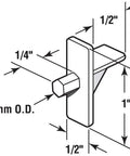 Top Notch Clear Plastic Shelf Support Pegs 5mm Diameter Cabinet Replacement Pins measured dimensions diagram for ease of installation.
