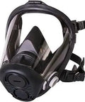 Silicone Full Facepiece Respirator With 5 Point Head Strap Large Soft Nose Cup Wide Polycarbonate Lens For Maximum Peripheral Vision ANSI Z87 High Impact Protection All Day Comfort In Hazardous Environments close-up view.