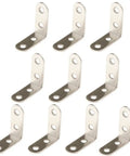 10 Pieces L Shaped Corner Brackets Set for Shelves and Frames, 40x40x16mm Right Angle Fasteners, metal connectors with holes