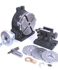 Pro Grade Workhorse Rotary Table with steel dividing plates set and tailstock for manual milling indexing kit MT2 bore