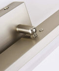 Close-up of brushed nickel finish on 24 Inch Modern LED Vanity Light For Bathroom, Dimmable 24W, adjustable direction feature