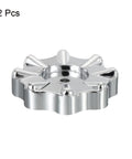 Round Wheel Faucet Handle Set, 2 Pack Replacement Handwheel Knobs for Valves, Silver Tone, 50mm Diameter, Plastic