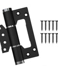 Heavy Duty Hydraulic Door Hinge With Automatic Close And Adjustable Speed Settings Crafted From Rust Proof Aluminum Alloy, black finish with mounting screws.