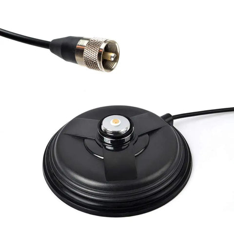 5.9 Inch NMO Magnetic Mount Antenna Base For Ham Mobile Radio With 16.4 Ft RG58 Coax Cable PL259 Plug detailed view