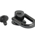 Straight Up Solid 12 Pack Bright Black D Rings For Purses With Mounting Screws Premium Metal Alloy Leather Craft Diy Bag Hardware showing a metal D ring and mounting screw.
