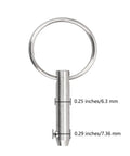 Marine Grade 316 Stainless Steel Quick Release Pin For Bimini Top 0.25 Inch Diameter 1.5 Inch Overall Length 1 Inch Usable Length Saltwater Ready Spring Loaded Ball 2 Pack Boat Gear, 0.25 in diameter