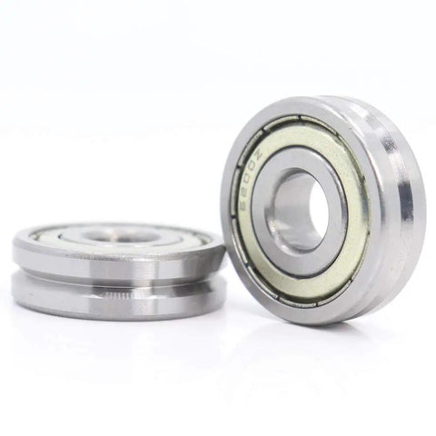 Ready To Roll V Groove Roller Bearings 10X30X9mm Sealed Steel Balls For Slick Pulley Wheels And Smooth Linear Tracks showing dual angle design.