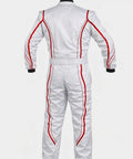 Rear view of Pro Go Kart Racing Suit For Adults Ultra Lite Breathable Driving Gear With Fade Resistant Digital Printing Team Colors