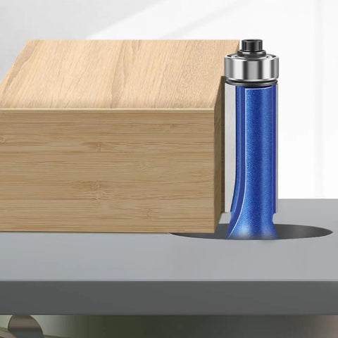 Flush Trim Router Bit Set With Half Inch Shank 1/4 To 1/2 Inch Bearing Guided Bits For Pro Grade Edge Trimming in use