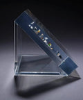 Dope Triangular Periodic Table Display With Real Elements Base For Students, showcasing 83 elements in acrylic side view