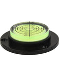 50mm x 12mm Round for spirit Level bubble on a black base with grid markings for accurate leveling and alignment.