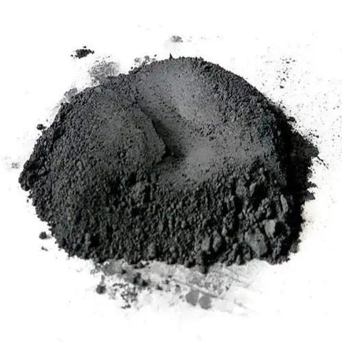 Molybdenum Disulfide Powder MoS2 1.5 Micron 20g High Purity 99.8 Percent Fine Ash Black Research Grade Powder visible as fine black heap