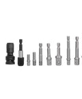 Get Ready For Heavy Duty Jobs With This 11Pcs Socket Adapter Hex Shank Square Head Kit Featuring Chrome Vanadium Steel Self Locking Design To Keep Your Air Screwdriver And Electric Drill Bits Secure No Slipping Or Dropping During Tough Fastening Tasks. 11-piece chrome vanadium socket adapter set