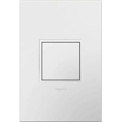 Adorne 20 Amp Pop Out Outlet One Gang in Gloss White with Matching Wall Plate Two Plugs Tamper Resistant Shutter