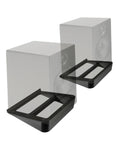 Desk Speaker Stands With 16 Degree Tilt, Wedge Riser And Anti Vibration Foam for Clear Nearfield Listening, Space Saving, Black