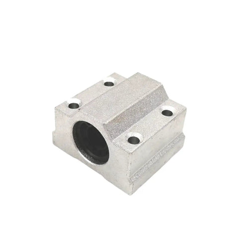 Rock Solid 4 Pcs SCS12UU 12Mm Linear Ball Bearing Blocks For CNC Router Builds With Smooth LM12UU Bushings close-up of aluminum block