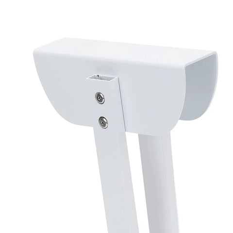 Close-up of Dual Handle Door Security Lock Aluminum Kid And Pet Safe Bifold Cabinet and Playroom Lock detail showing aluminum build.