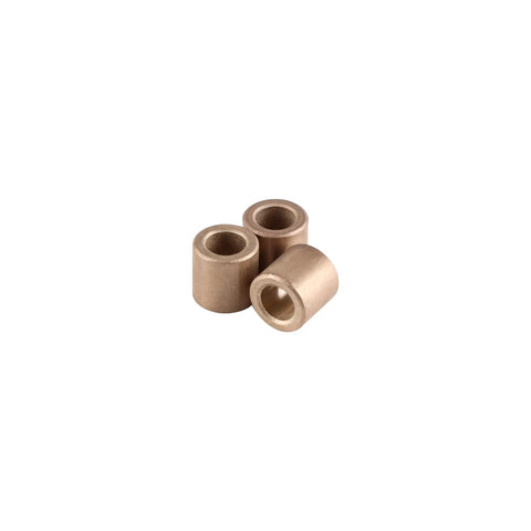 Built Like A Tank Self Lubricating Sleeve Bearings Ten Pack Six Millimeter Bore Ten Outer Millimeter Oilless Brass Bushings. Three brass bushings.