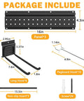 Garage Tool Storage Organizer Wall Mount Kit with Beefed Up 48 Inch Track System and 16 Hooks package contents