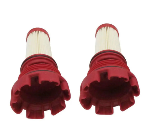 Fuel Filter For 75 To 250 Hp Outboard Motors Applications 35 8M0122423 35 8M0020349 8M0060041 Replacement Fits Optimax Verado Sierra Engines And Heavy Duty Marine Use, two-pack filter with red and beige design