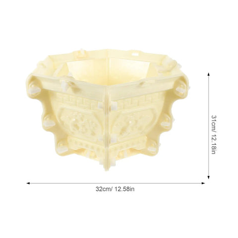 Hexagonal Concrete Bonsai Pot Mold For DIY Succulent And Flower Pots 12.59 x 12.2 x 8.26 Inches Durable Garden Container