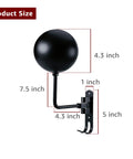Beefed Up Heavy Duty 180 Degree Rotating Motorcycle Helmet Holder And Display Stand with size dimensions labeled