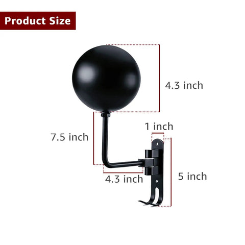 Beefed Up Heavy Duty 180 Degree Rotating Motorcycle Helmet Holder And Display Stand with size dimensions labeled