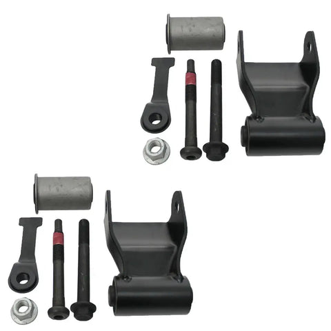 2-Pc Rear Leaf Spring Shackle Bracket Kit For Dodge Ram 1500 2500 3500 Pickup 2003 To 2013 With Bushings Bolts And Lock Nuts