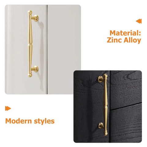 Gold Cabinet Pull Handle 192mm Center Zinc Alloy Drawer Pull For Cabinets Dressers Wardrobes And Kitchen Doors Modern Easy Grip Replacement Hardware For Furniture Upgrade.