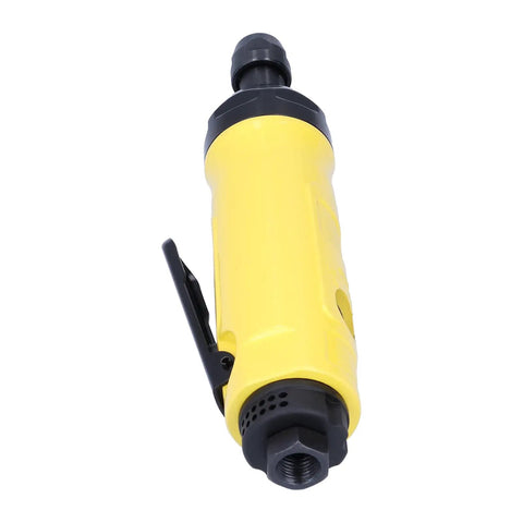 Heavy Duty Mini Air Angle Die Grinder 22000 RPM Pneumatic Rotary Tool in yellow with sealed ball bearings for precision tasks.
