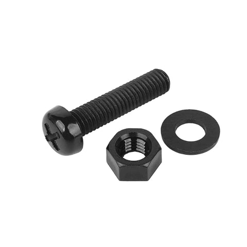Black Nylon Round Head Phillips Screws And Nuts Kit With Flat Washers Plastic Pan Two Piece Hardware Set DIY Ready For Indoor And Outdoor Projects Durable Easy Install And Strong Threads For Quick Adjustments, black screw nut washer