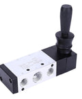 Five Port Three Position Pneumatic Manual Control Valve Easy Install With L Type Body For Air Systems 0 To 0.8 MPa