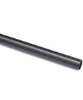 Close-up of black powder-coated rail for 5 Foot Frameless Black Sliding Glass Shower Door Running Track Barn Style Hardware Set.