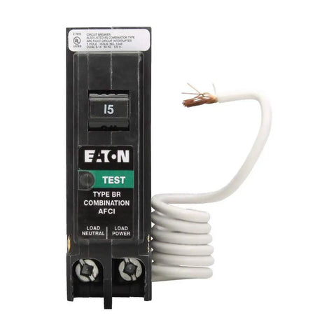 Brn115af Br Combo AFCI Circuit Breaker 1 Pole 15 Amp 10kAIC With Pigtail For Home Wiring Great For Panel Upgrades Safe Fault Protection.