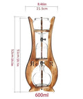 Skip The Store Bought Stuff And Sip Dope Flavor With This Portable Cold Brew Drip Tower Featuring Dual Adjustable Valves High Borosilicate Glass Large Capacity For Bold Iced Coffee 600ml with wood base and glass parts