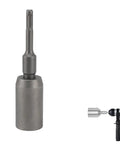 Heavy-Duty Sds Plus Hammer Drill Ground Rod Driver Bit Forged Steel tool, 65mm size, designed for driving T post stakes.