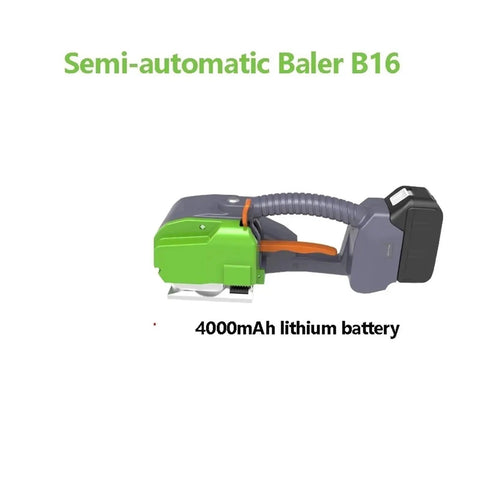 Semi-automatic baler B16 handheld steel strapping machine, 4000mAh lithium battery, side view