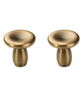 Dope 2 Pack French Antique Brass Mushroom Cabinet Knobs 1.18 Inch Zinc Alloy Drawer Knobs for Cabinets and Dressers
