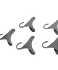 Set of 5 gray hooks from 10 Pack Hanging Purse Hanger Hooks For Handbags Backpacks And Scarves Plastic Closet Organizer Clips That Grip Bags Steady