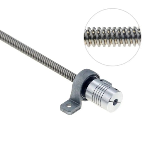 DIY Friendly 3D Printer Vertical Screw Rod Kit With T8 Lead Screw 2mm Pitch And 12mm 14mm Lead Options Stainless Steel Shaft close-up