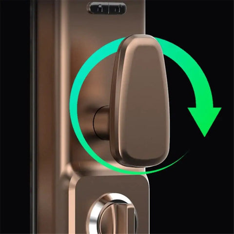 No Sweat Keyless Entry Rig Featuring 3D Biometric Scanner close-up of the locking mechanism with smooth operation indicator.