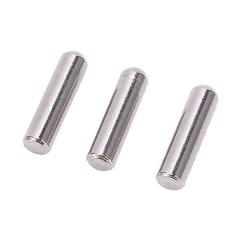 Three stainless steel dowel pins from Dowel Pin Kit Stainless Steel Locating Pins 2.5x10mm 100 Pcs Pro Grade High Hardness Wear Resistant