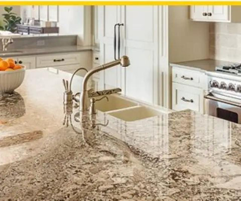 Bulletproof Stone Sealer 1 Gallon Water Based Formula gives kickin defense on polished granite kitchen countertop.