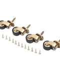 360° Silent Brass Furniture Casters 4-Pack Wheels 360° Silent with mounting screws for easy installation.