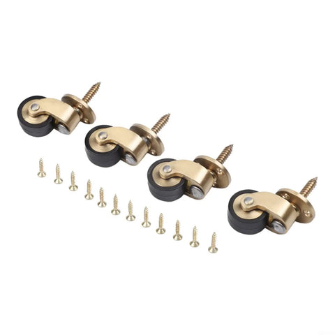 360° Silent Brass Furniture Casters 4-Pack Wheels 360° Silent with mounting screws for easy installation.