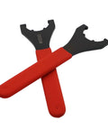 Premium ER16UM ER20UM ER25UM ER32UM ER40UM ER50UM Collet Wrench Nut Set for CNC Milling with red rubber grip handles.