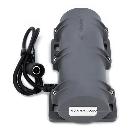 Front view of Beast 24V DC Vibration Motor 3800 RPM Heavy Duty Compact Unit with Rugged Plastic Shell and Power Cord
