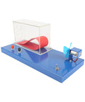 Portable Wind Tunnel Lab Kit For Wing Lift Experiments, Hands On Flight Physics Learning With Clear Airflow Patterns, Detachable Wing Model, Powerful Blower, Classroom And STEM Makerspace Teaching Tool in blue with clear casing and fan.