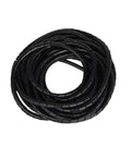 Black durable PE spiral cable wrap for easy wire management, fits 4mm to 20mm cables, flame retardant flexible wire winding pipe.